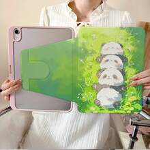 1件可愛疊疊熊印花360°旋轉平板保護殼，適用於iPad 10代 10.9吋 2022智能保護殼/Air 13(M3 2025)/Air 11(M3 2025)/11(A16 2025)，兼容OPPO Pad、MatePad、Pad、Honor Pad、Pad - 彩色 - 查看 3