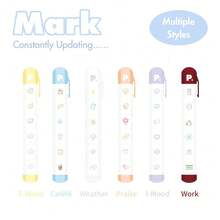 1pc Cute Kawaii Stackable Stamp Pen, Detachable Self-Inking Mini Icon Stamper Marker, Korean Style Scrapbooking Journaling Deco Supplies - Multiple Styles - View 8