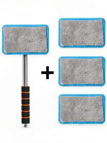 1/3/4pcs Telescopic Car Windshield Cleaning Tool Set, With Metal Rod And Detachable, Washable, Reusable Microfiber Cleaning Pads, Extendable Long Handle Car Glass Cleaning Brush, Suitable For Removing Fog, Dust And Stains On Car Windows, Ideal For Daily Car Maintenance And Seasonal Deep Cleaning - Multicolor - View 23