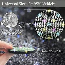 2/4PCS Car Colorful Rhinestone Cup Holder Coasters, Luxury Full Rhinestone Appearance, Non-Slip Waterproof, Prevent Cup Clatter And Noise, Decorate Car Interior, Practical Car Accessories - Full Rhinestone Car Cup Holder - View 3