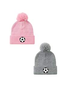 1/2pcs Unisex Print Soccer Knitted Beanie Hat,Soft Warm Winter Cap For Outdoor Activities,Daily Wear,Cold Weather - Multicolor - View 13