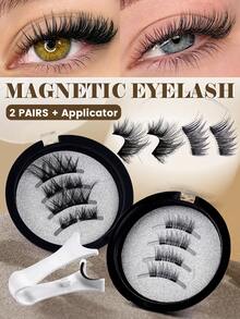 MAANGE 1/2 Pairs Magnetic Eyelashes - Free Applicator, Mixed Styles, DIY, Cat Eye Eyelashes, Natural & Thin, Reusable, Portable, No Glue Needed, Create Natural Lengthening, Curling & Eye-Enlarging Effect, Travel Essential, Women's Gift, Half Eyelashes, False Eyelashes, Eyelashes - Cat Eye Lashes - View 12