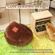 ITANDME Round Guinea Pig Bed, Semi-Enclosed Design, High Side Walls, Non-Slip Base, Winter Guinea Pig Bed, Suitable For Guinea Pigs, Degus, Ferrets And Other Small Pets - View 9
