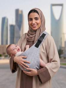 HAPPY WALK 1 buah Gendongan Bayi Satu Bahu Baru, Seling Depan yang Dapat Disesuaikan untuk Orang Tua, Cocok dari Bayi Baru Lahir hingga Balita, Pilihan Hadiah Sempurna untuk Bayi Baru Lahir - Sahar Grey - View 9