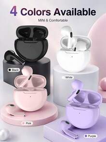 GENAI PRO6 TWS True Wireless Stereo HiFi Earbuds, Headphone Nirkabel In-Ear Peredam Kebisingan, Mikrofon Terintegrasi, Tahan Air IPX5, Cocok untuk Olahraga, Hadiah Kreatif untuk Wanita dan Anak Perempuan, Ungu - View 8