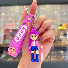 Hasbro KPOP Demon Hunter Girl Group Keychain, Korean Anime Demon Hunter PVC Backpack Pendant Key Chain - Multi-color - View 7