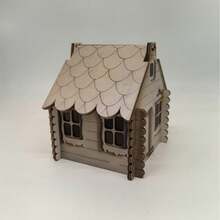 1pc Wooden Miniature House, DIY Assembly Required, Halloween, Christmas, Thanksgiving Gift, Garden Corner Plant Decoration - Multicolor - View 4