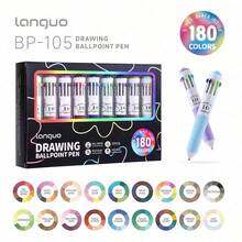 Languo 60/120/176色油性圓珠筆 10合1多功能筆 0.8mm可愛軟握感凝膠筆，適用日記/繪圖/筆記，學生漫畫繪圖彩色圓珠筆，創意文具，開學學生禮物 - 彩色 - 查看 23
