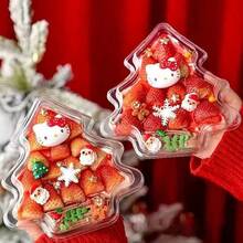 10 hộp quà cây thông Noel trong suốt tái sử dụng, phù hợp đựng bánh ngọt ngày lễ, trang trí tiệc DIY và làm hộp quà tặng tiệc - Cây thông Noel - Xem 1