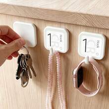 1pc/2pcs Kitchen Hooks, No-Drill Dish Cloth Rack, Wall-Mounted Pot & Pan Holder, Spoon & Utensil Storage Hooks, Door Back Entryway Coat & Bag Hooks, 5-Hook/7-Hook - View 6