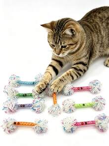 Interactive Cat Toy With Dual Rattle Balls, Lightweight Colorful Teaser Toy For Indoor Cats (Random Color) - Multicolor - View 3