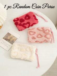 Solid Color Quilted Heart Pattern Zipper Storage Bag, Lightweight Coin Purse, Suitable For Storing Coins, Earphones, Daily Essentials, Etc. - Multicolor - View 12