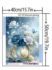 1pc DIY Diamond Painting Sticker Embroidery Flower Vase Home Decor Full Drill 30*40cm/40x50cm - Sets - View 9