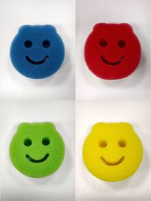Random Color Thick High‑Density Cleaning Sponge , Soft Durable Multi‑Purpose Scrub Sponge, Powerful Non‑Scratch Stain Removal Cleaning Pads For Kitchen Bathroom Household - Multicolor - View 3