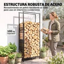 Outsunny Racks de Lenha - negro - Ver 6