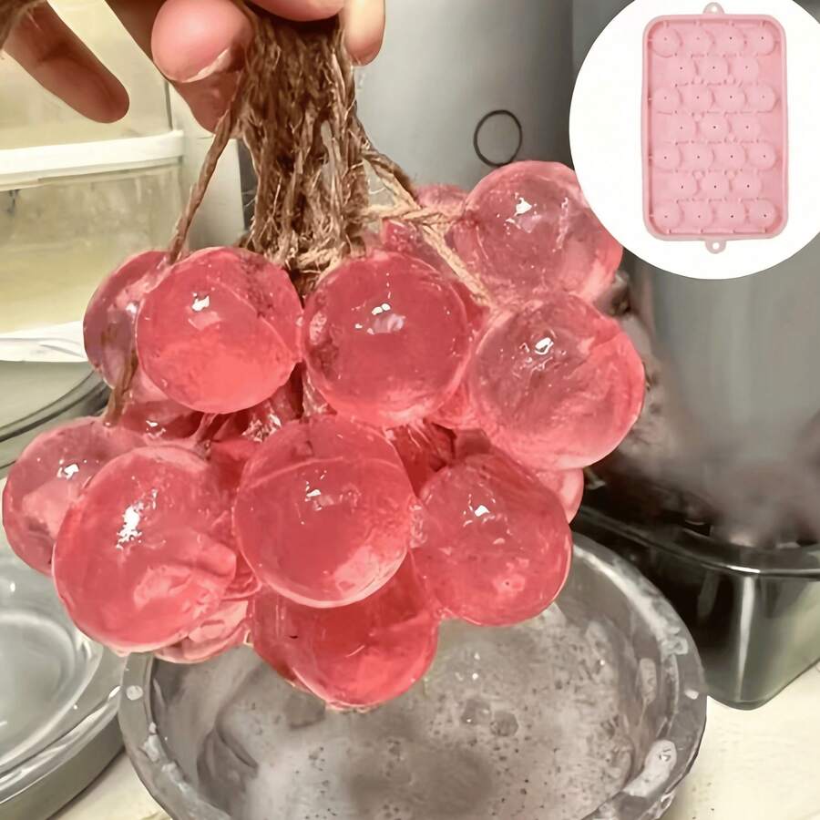 Cetakan Silikon Bulat Gugusan Anggur, 1 Set Cetakan Sabun dan Lilin Buatan Tangan Bentuk Anggur, Lilin Aromaterapi DIY Beri Anggur Bulat, Cetakan Pembuatan Sabun Proses Dingin, Cetakan Resin Kreatif untuk Baking Buatan Tangan - beraneka warna - View 1