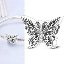 1 buah Gesper Penempatan Kupu-kupu Vintage, Liontin Manik-manik Kupu-kupu Berongga, Cocok untuk Gelang, Kalung, Pembuatan Perhiasan DIY, Gaya Klasik yang Serasi - Butterfly - View 6