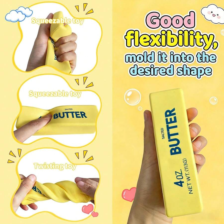 Balle anti-stress à montée lente et douce - Balle anti-stress jaune douce pour adultes convenant pour l'anxiété, le TDAH et la concentration au bureau Cadeau de Noël