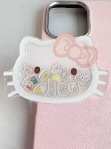 SANRIO 1pc Multi-Functional Dessert Cartoon Printed Acrylic Airbag Phone Grip, Multiple Sweet Kitten & Bunny Patterns, Clear Acrylic Material, Foldable & Retractable Airbag, Self-Adhesive Sticker For Phone Back, Support Horizontal & Vertical Video Playback, With Stand, Finger Grip & Anti-Drop Functions, Creative Holiday Birthday Gift, Unisex, Top Choice For Daily Use & Gifting - Multicolor - View 17