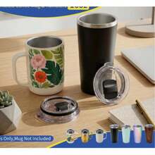 1pc 20oz Insulated Tumbler Replacement Lid, Anti-Spill Cup Lid With Magnetic Sliding Switch - Multicolor - View 10