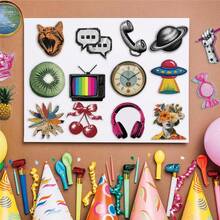 50PCS Millennium Pop Art Stickers Aesthetics Stickers For Scrapbooking, Diary, Laptop, Bumper, Skateboard, Water Bottle, Computer, Hard Hat, Car Stickers And Decals - Y2K Pop Style - View 7