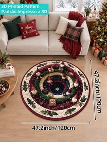 DAJIANG 1pc 3D Visual Christmas Rug, Kitchen Rug Runner, Suitable For Bathroom, Kitchen, Outdoor, Indoor, Hallway, Bedroom, Living Room, Bedside, Machine Washable Easy To Clean Entryway Mat, Non-Slip Bottom Bedroom Decor Carpet - Multicolor - View 13