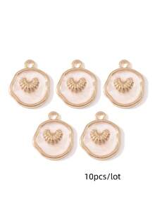 10pcs Random Assortment Ocean Series Gold Oil Drop Alloy Pendants Starfish Shell Gentle Cute DIY Handmade Necklace Bracelet Jewelry Women Gift - Multicolor - View 18