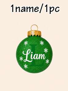 Custom Initial Christmas Ball Ornament, Personalized Holiday Tree Hanging Decor, Sparkly Red Green Bauble, Customized Name Family Keepsake Gift, Customizable Xmas Ornament For Home, Party & Gift Giving, Christmas Decorations, Merry Christmas, Family - Style D - View 17