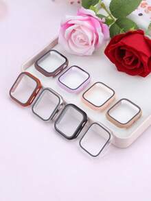 8件組 PC+強化玻璃 2合1 手錶保護殼，適用於 40mm、41mm、42mm、44mm、45mm、46mm、49mm 機型，時尚運動休閒風，防震耐用，觸控靈敏，易於佩戴，兼容 Series Ultra/12/11/10/9/8/4/6/5/4/SE，適用於 男款與女款手錶殼 - 多色套裝9 - 查看 12