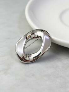 2pcs Asymmetrical Hollow Metal Brooch, Multi-Functional Polished Scarf Clip, T-Shirt Clip, Commute Dress Outerwear Accessory - Multicolor - View 12