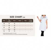 Women's Short Sleeve Turndown Collar Contrast Color Waist Adjustable Slimming Pocket Scrubs Nurse Scrub Set, Laboratory Spring White Fall - White - View 12