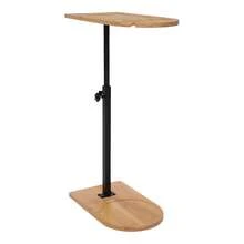 Side End Table, Makeup Organizer,mobil, Höhenverstellbar 42–82cm, Bambus & Metall, C-Form, Stabil, 360° Drehbar, Für Wohnzimmer, Bücher, Gläser, Tablet, Langlebig, Platzsparend - Holzfarbe, Schwarz - Übersicht 8