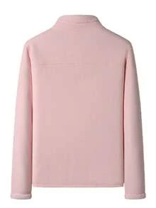 Autumn/Winter Thickened Warm Coral Fleece Jacket, Outdoor Sports Running Workout Fleece Jacket, Stand Collar Polar Fleece Jacket - Pink - View 5