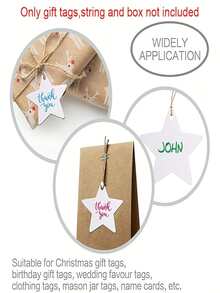 100pcs Kraft Paper Star Gift Tags - Blank Reusable, Suitable For Party, Gift Wrapping, Christmas Decoration And Home Decor - A - View 9