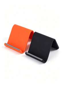 1pc Premium Soft Silicone Phone Stand, Foldable Non-Slip Desktop Holder, Flexible Hands-Free Phone Stand, Suitable For Office, Bedside And Travel, Compact Desktop Decor, Available In Orange And Black - A - View 8