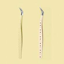 5pcs/1pc Curved Patch Cartoon Tweezers, New High Precision Anti-Static Eyelash Tweezer, Cartoon Eyelash Extension Tweezers, Eyelash Extension Tool, Beginner Tweezers, High Precision Eyelash Extension Helper, Eyelash Artist Gold Feather Stainless Steel Sticker Tweezers - Multicolor - View 18