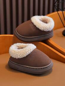 Children's Winter New Slippers, Suitable For Boys/Girls, Children's Simple Casual Indoor Comfortable Home Shoes - Brown - View 9