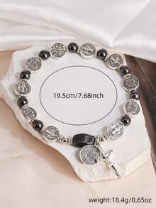 1pc Vintage Handmade St. Benedict Cross Theme Bracelet, Suitable For Anniversary Celebration Commemorative Gift - Bracelet - View 6