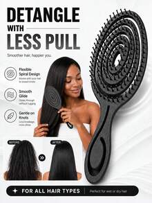 Multi-Color Hair Comb, Spiral Ventilated Styling Brush With Flexible Bristles, Lightweight, Suitable For Wet And Dry Hair, Curly, Wavy, Straight Hair, Daily Styling, Home And Travel - Multicolor - View 2