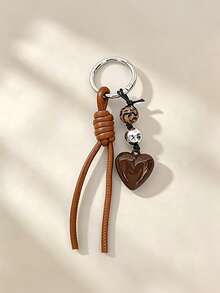 Yogodlns Female Keychain With PU Leather Lanyard For DIY Mobile Heart Hanging Charm Pendant Accessories Rope Vintage Design Decorations - Multicolor - View 6