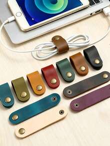 Multi-Style Cable Organizer Kit, Cute Flower Cord Wraps & Wire Holders, Multi-Color, Desktop & Drawer Cord Storage Accessories For Earphone, Charging Cable Management - A - View 2