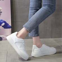Men's Low-Top PU Material Sneakers, Breathable Versatile White Casual Shoes, Lightweight - White - View 5