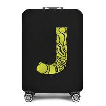 Vibrant Artistic Letter Print Elastic Luggage Cover, Dustproof & Scratch-Resistant Suitcase Protective Sleeve, Fits 18-32 Inch Travel Rolling Luggage - Black - View 34