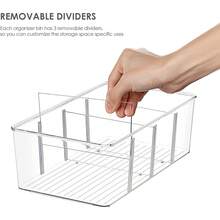 2pcs Clear Fridge Storage Box, Home & Office Kitchen Storage Container With Removable Dividers, Suitable For Storing Fruits, Vegetables, Meat, Eggs, Ginger, Garlic, And More - View 2