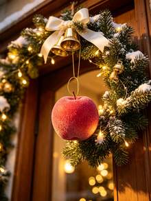 Christmas Decor Apple Ornament, Faux Fruit Hanging Ornament, Christmas Tree Hanging Decor, Tabletop & Window Home Decoration, Holiday Party & Gift Box Decor - Multi-color - View 6