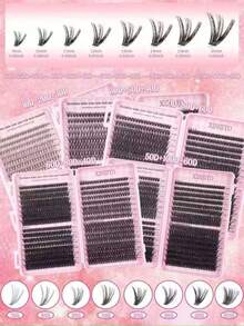 528pcs Individual False Eyelash Book, Large Capacity, 9-16mm Mixed Length Cluster False Eyelashes, Suitable For Beginners For DIY At-Home Eyelash Extension Kit - DD - View 7