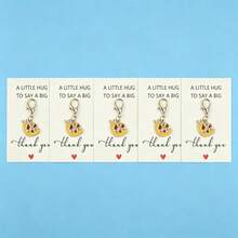 5pcs Cute Snail Enamel Charm Keychain, A Little Hug To Say Thank You Greeting Card, Lobster Clasp Bag Pendant Gift - Multicolor - View 9