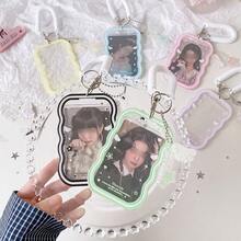 1pc Angel Wings Acrylic 3 Inch Card Holder, Idol Photo Card Display Sleeve For Girls, Student Photo Frame Protector - Rectangle - View 4