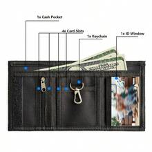 Minimalist Solid Color Wallet, Foldable Card Holder, Pocket Wallet, Multi-Functional Wallet With Keychain Design, Perfect For Daily Use And Gifting - Multicolor - View 5
