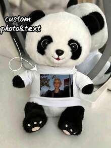 Custom Photo Filled Animal Personalized Panda Plush Doll, Cute Room Decor, Birthday Gift For Couples, Friends And Children - Multicolor - View 1